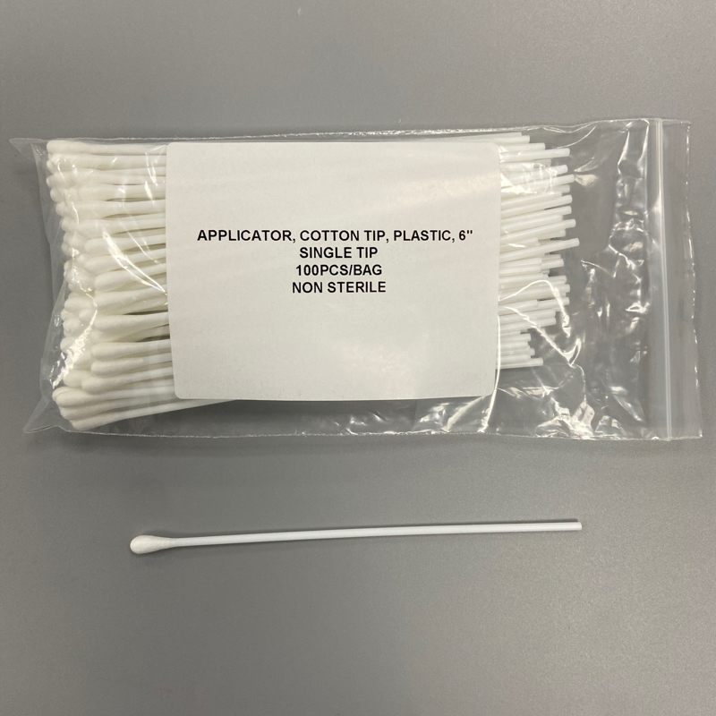 Applicateur en plastique à pointe de coton 6 pouces non stérile