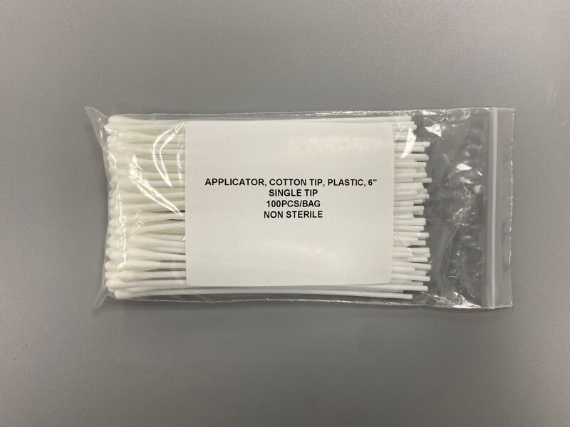 Applicateur en plastique à pointe de coton 6 pouces non stérile