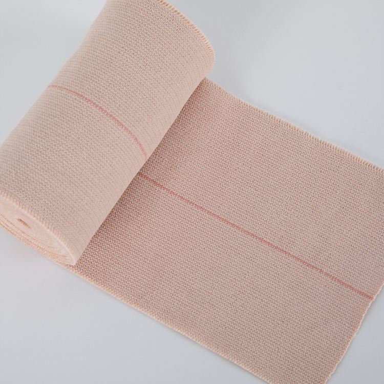 Bandage élastique de soutien et de soulagement avec ligne centrale colorée, couleur de la peau